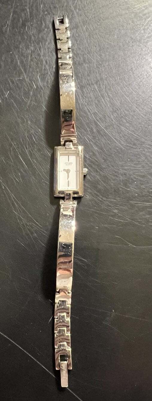 VTG Citizens Quartz Womens Bracelet Watch White Dial Stainless Steel New Battery